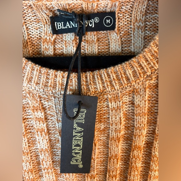 Oversized Rust & Cream Ribbed Cable Knit Sweater - Picture 2 of 5